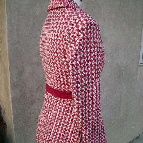 Ho Lai Ladies Tailor Couture Wool Jacket Red Silk Lined SIZE S/M - Picture 2 of 11